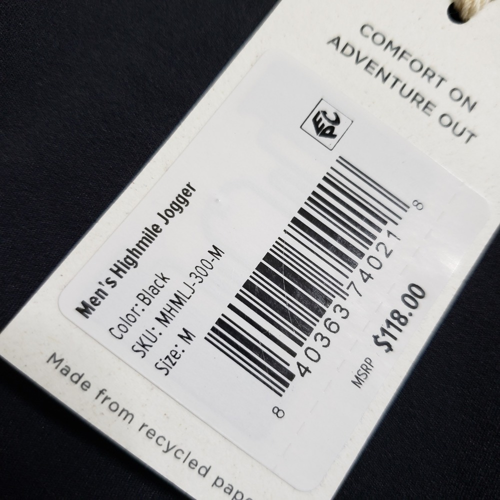 Free Fly Mens Highmile Jogger Black Stretch Performance Pants Medium Athleisure - Picture 5 of 9